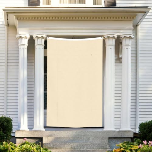Drapeau extérieur double face beige pur en polyester résistant avec œillets - 8