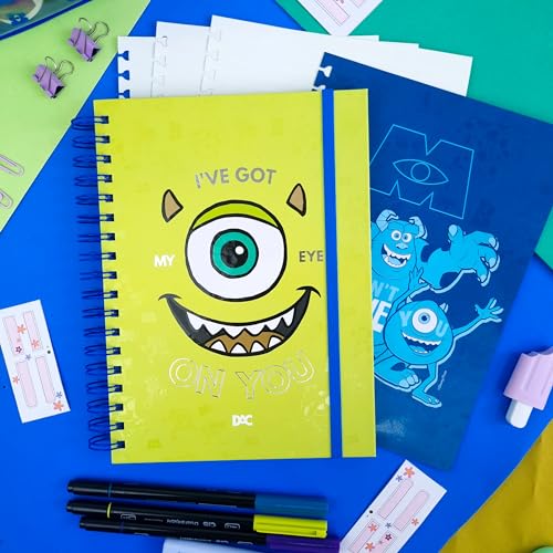 DAC - Caderno Smart Colegial (pequeno) com 80 folhas Reposicionáveis (90g) Monstros S.A. - Fechament