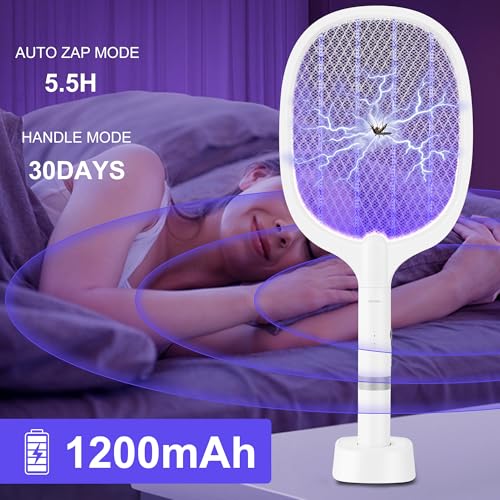 Image of Electric Fly Swatter Racket, 4000V Bug Zapper Racket Rechargeable 1 Pack