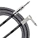 Lulu Home 10 Feet Guitar Cable, Professional Instrument Cable, Straight 1/4" TS to Right Angle 1/4" TS for Electric Guitar, Bass, Pro Audio, Grey-White (Grey)