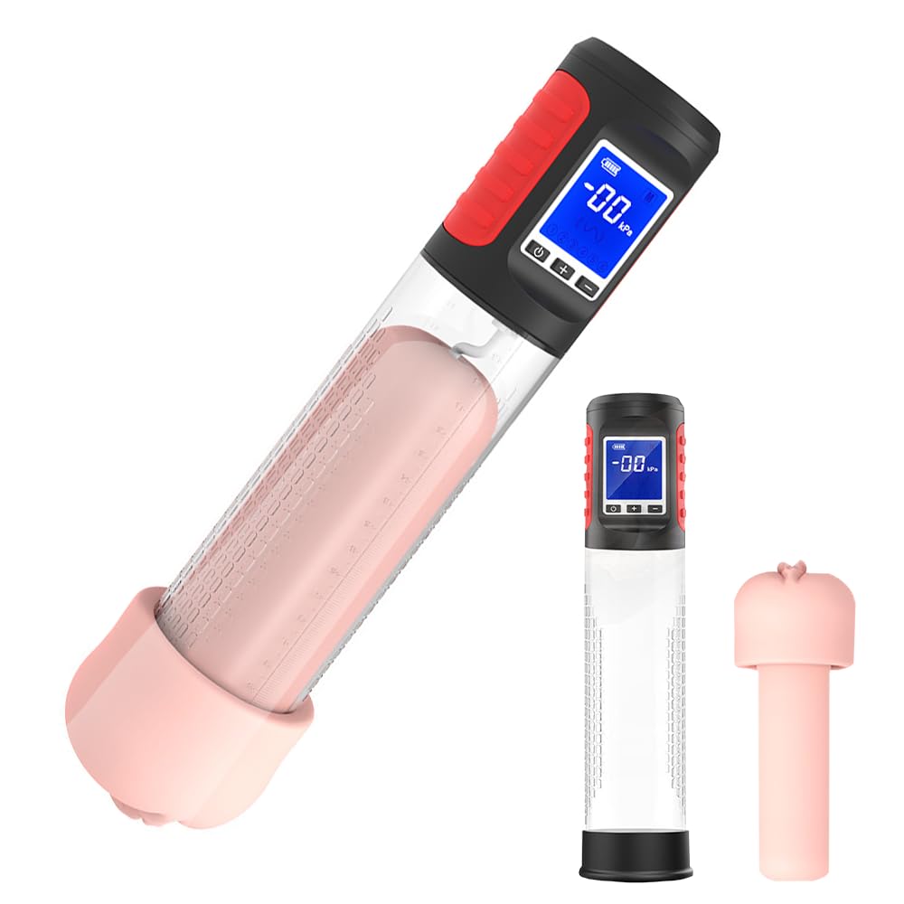 Penispumpe Vakuumpumpe für Penisvergrößerung, 6 Trainingsmodi Elektrische Penis Pumpe Masturbator mit Taschenmuschi, Abnehmbar Penispumpen Sex Toyset für Man