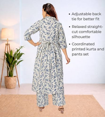Image of Momenta Women's Pure Cotton Maternity Kurta Set | Feeding Kurti with Concealed Zippers | Maternity Dress for Pre & Post Pregnancy