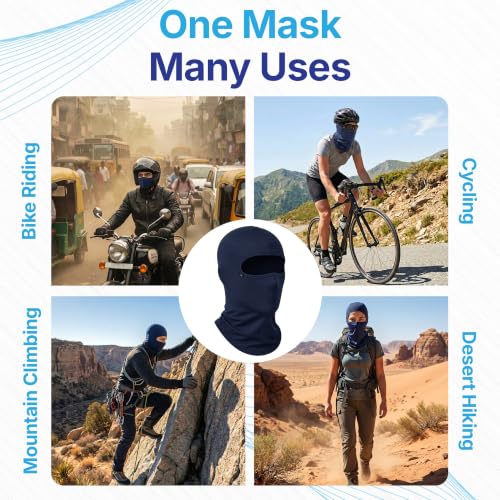 Image of Kingsway Reg Balaclava for Bikers | Full Face Mask Motorcycle Helmet Liner for Men and Women | UV & Dust Protection | 4-Way Stretch Quick Dry | Sweat Absorbing