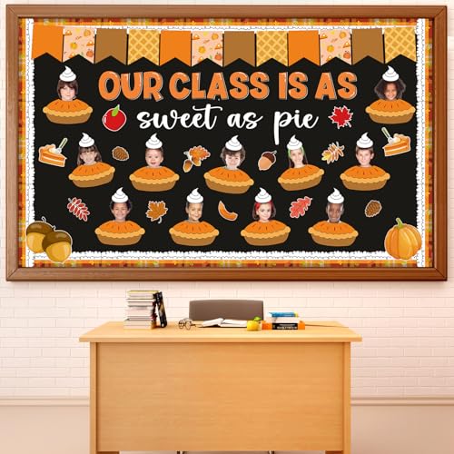 Image of Fall Bulletin Board Decorations Set Thanksgiving Pie Paper Cutouts Autumn DIY Photo Craft for Classroom Holiday School Home Office Wall Decor