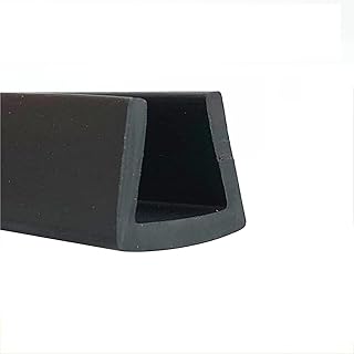 U-Seal Channel Edge Protector Sheet,U Channel Edge Trim Seal,U Rubber Channel Flat Bottom 3.28Ft Black Rubber Weather Stripping Insulation Edge Sealing Strip, for Window Door Soundproofing,9x11mm (Si