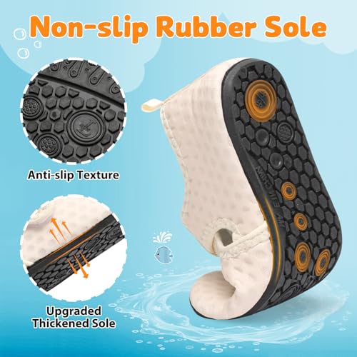 Image of LeIsfIt Kids Water Shoes Girls Boys Quick Dry Aqua Socks Breathable Swim Shoes Non-Slip Barefoot Socks for Beach Surf