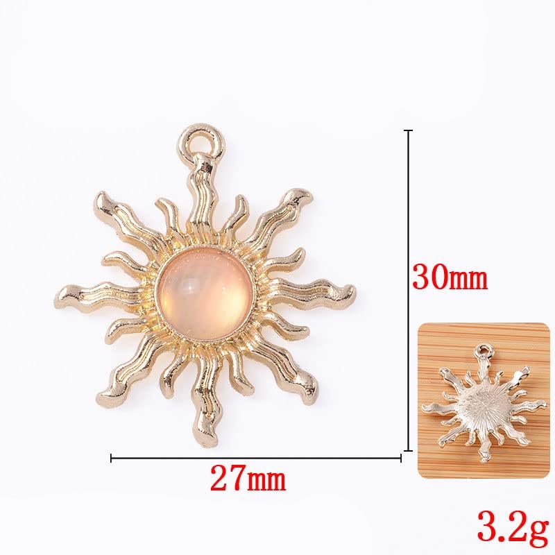 Miniatura 3 de 20 piezas de piedras acrílicas coloridas suministros para manualidades, dijes de sol, colgantes para bricolaje, collares, pulseras, decoración de