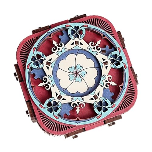 Shurzzesj Joyero rompecabezas de madera, caja de música rompecabezas - Joyero rompecabezas vintage | Kit de construcción de caja de música, modelo de caja del tesoro mecánico para los amantes del arte