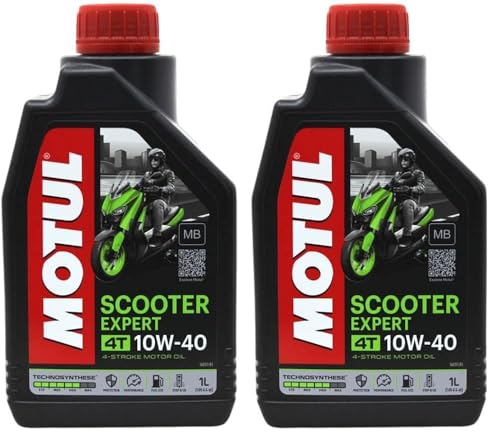 Motul Scooter Expert 4T 10W-40 MB - Aceite Moto 4 Tiempos. 1 litro (el empaque puede diferir) (Paquete de 2)