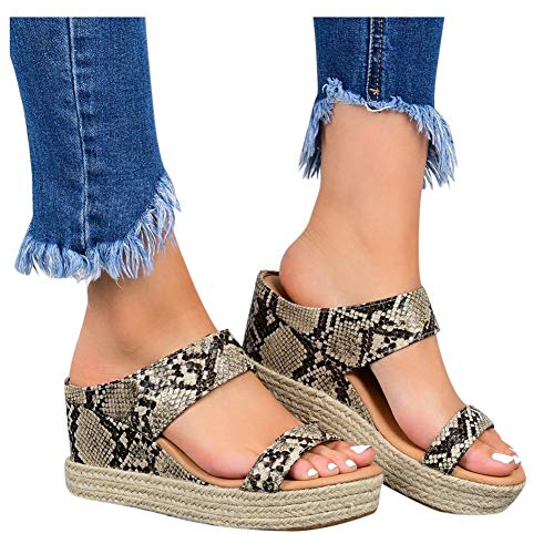 Gibobby Wedges Sandals,Women's Summer Espadrilles Slingback Platform Sandals High Heel Clip Toe Beach Shoes Flip Flops