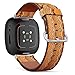 CJBROES Replacement Leather Watch Band, Compatible with Fitbit Versa 3 and Fitbit Sense of Wristband Bracelet Accessory - Ethnic Australian Traditional