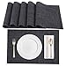Amazon Brand - Eono Satz von 6 Platzsets , Tischsets PVC Hitzebeständig, Grifffeste Hitzebeständig Platzdeckchen Antifouling und Waschbar
