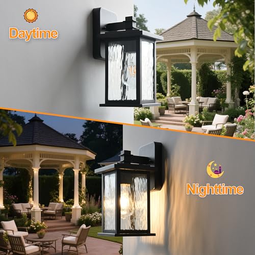 Applique murale extérieure noire rétro E27 étanche IP44 pour jardin - 5