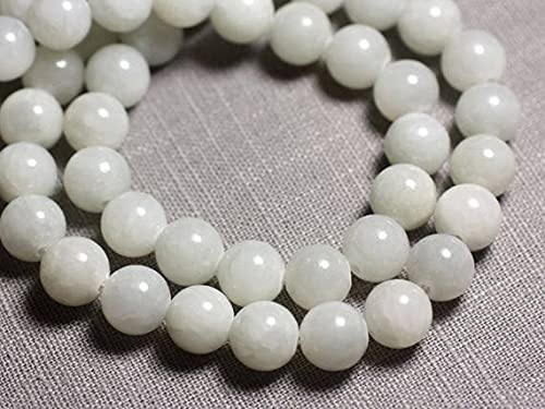 Perles de jade grises LKBEADS 10mm en lot de 10 boules polies