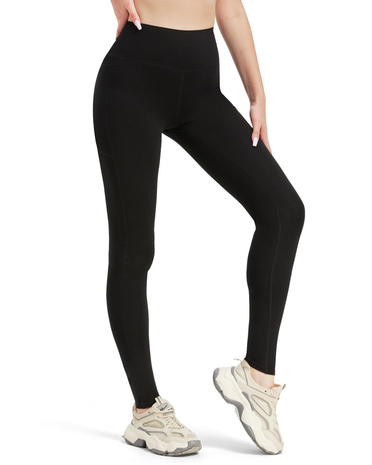 Zylioo Extra Lang Leggings Damen,Extra Tall Blickdicht Yogahose Sportleggings Mit Tasche Für Fitness Gym Alltag