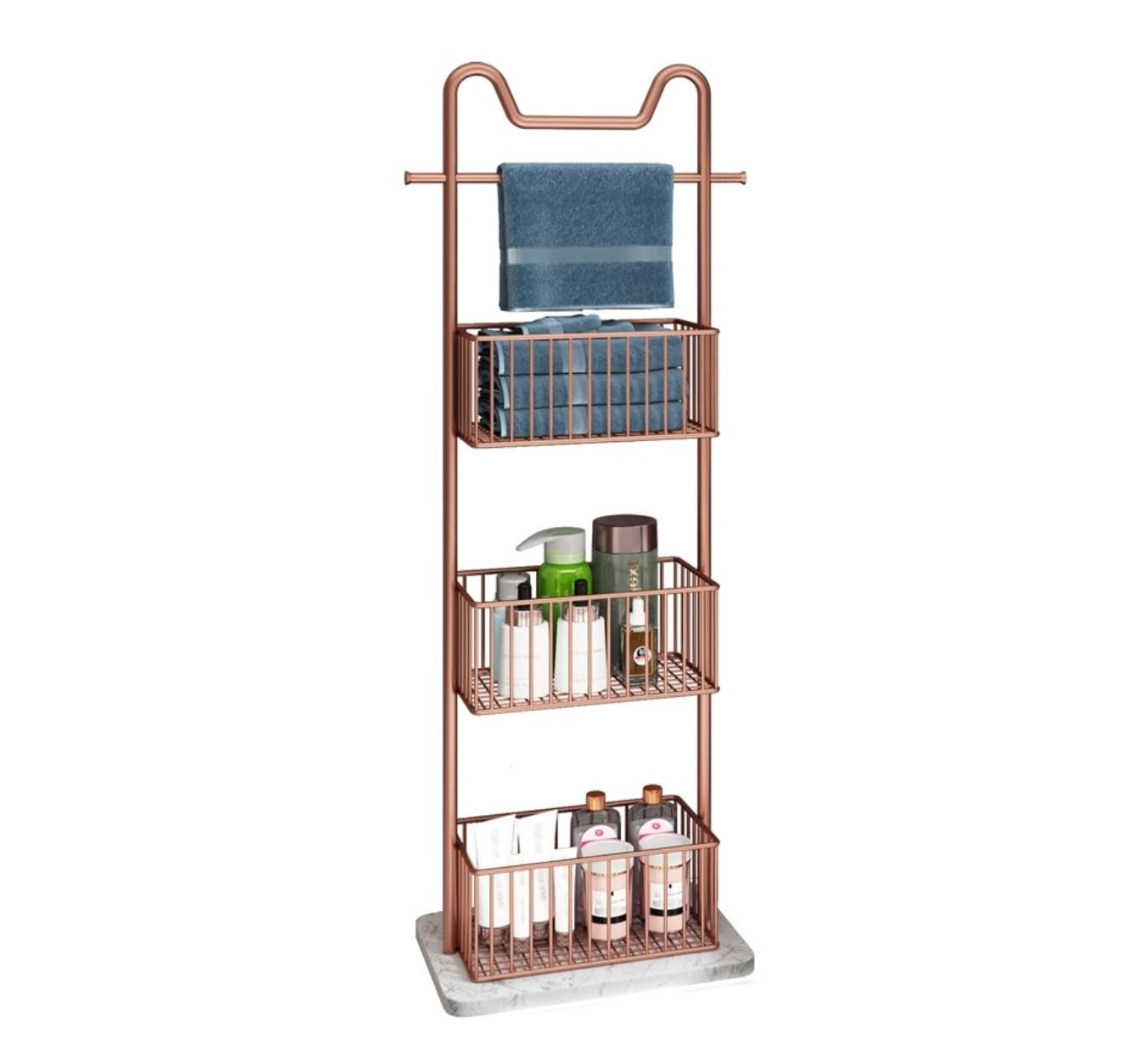 DKRAHRJJ Towel Rack Metal Freestanding Towel Holder Towel Stand for Bedroom Laundry Room/3 Tier/Rose D