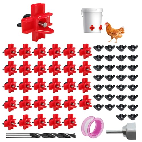 RRQKMBO Horizontal Chicken Water Nipples,Chicken Nipples Waterer for Coop,Poultry Nipple Waterer,Leakproof,Durable ABS Plastic,with Drill Bits (15 Pack)