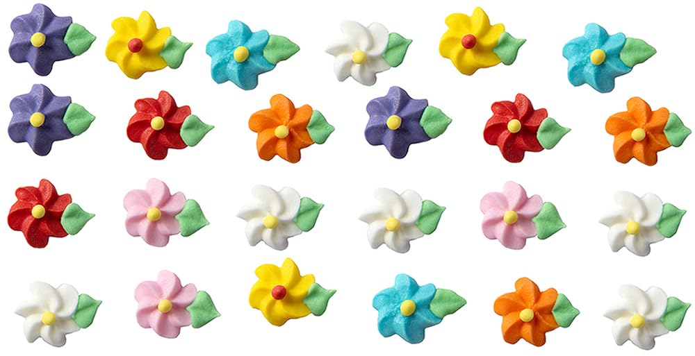 O'Creme Swirl Royal Icing Sugar Flower 1/2 Inch - for Cake Decorating - Decorations for Cakes, Cupcake Toppers - Birthday, Wedding, Valentines, Baby