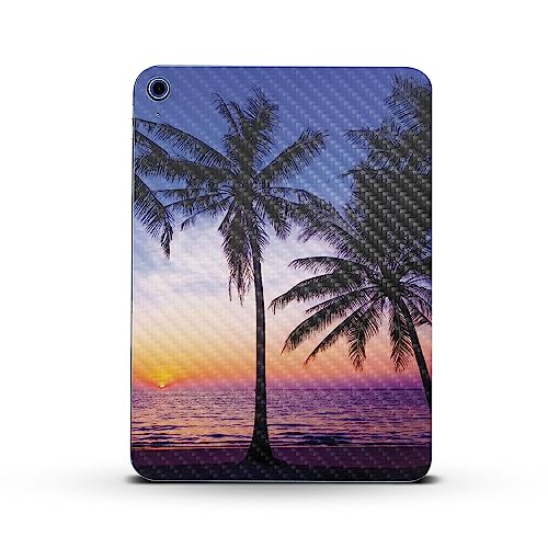 Image of MightySkins Carbon Fiber Skin Compatible with Apple iPad 10.9 inch 10th Gen (2022) Full Wrap Kit - Palm Sunrise | Protective, Durable Textured Carbon Fiber Finish | Easy to Apply | Made in The USA