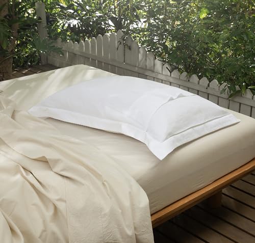 CHUFFED 100% Cotton Waffle Weave Pillowcases 2 Pack King Size, 20x36 Inches Ultra Soft & Breathable Pillow Shams - Skin-Friendly Decorative Luxury Pillow Covers Without Insert, Off White by CHUFFED - Used condition - Image 7