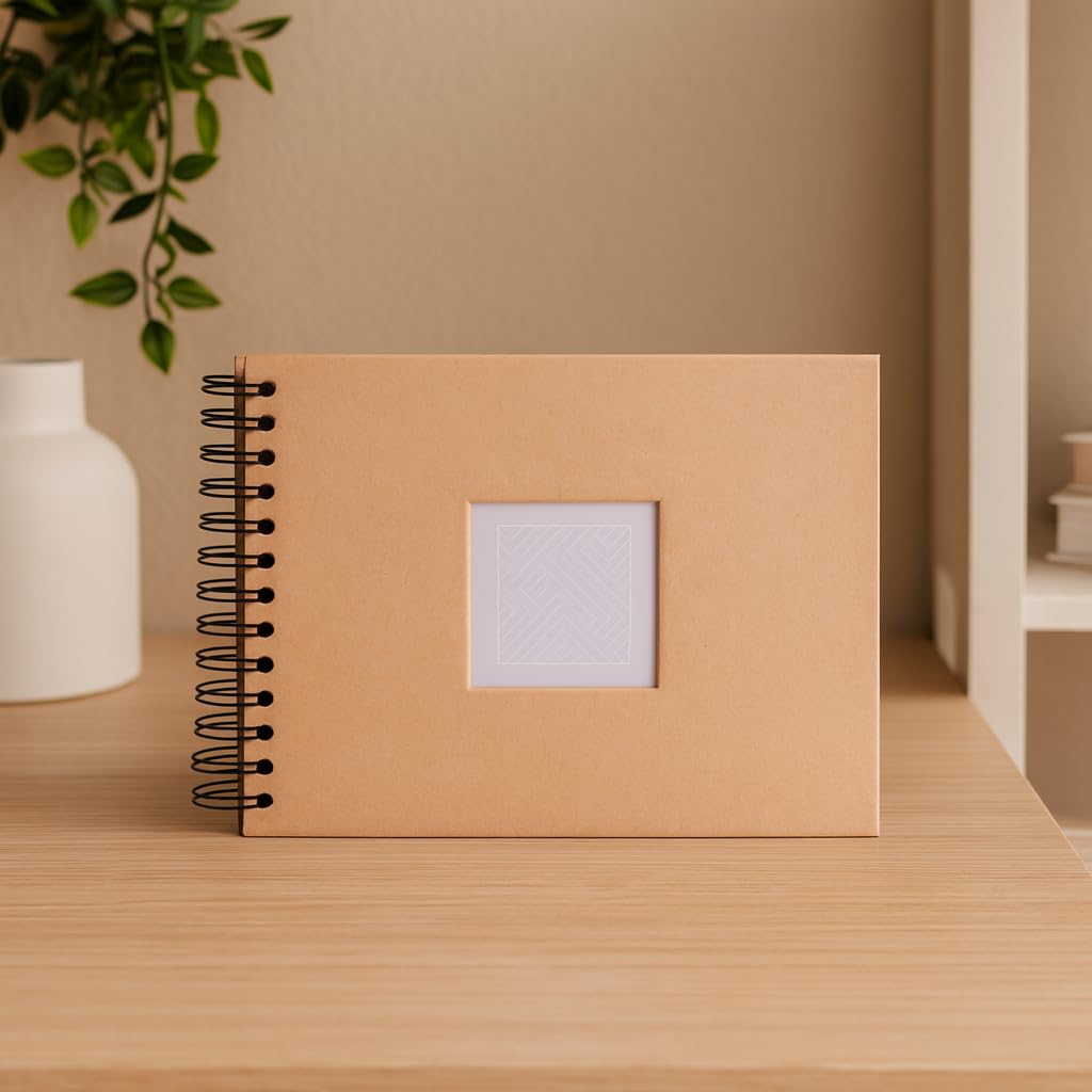 Demark - Álbum Wire-o 1834 - Álbum de espiral para fotos de 15x20 cm - Hojas kraft y papel cristal - Tamaño exterior 22,5x17 cm