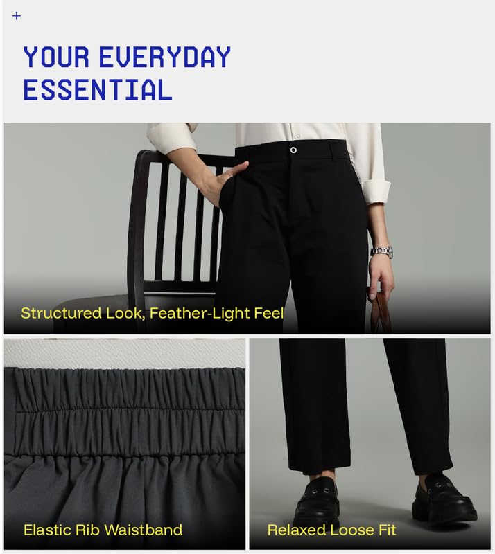 Image of BLUE TYGA Women's Office Joggers | Ultra-Light & 4-Way Stretch | Wrinkle-Resistant & Quick-Dry | No Iron Needed | Power Dressing for Bold, Unstoppable Women