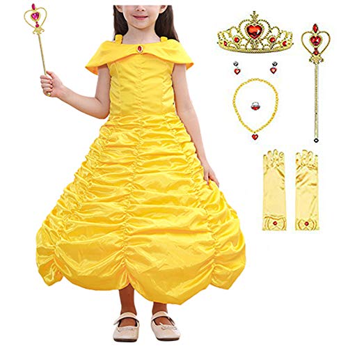 Little Girls Princess Dress Costume for Christmas Birthday Halloween Party (130CM(5-6T)-XL)