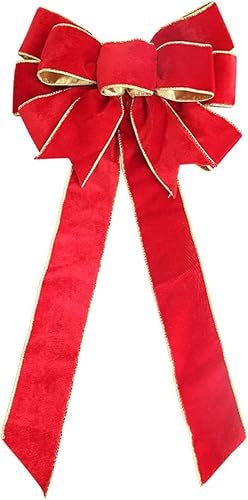 Miniatura 2 de Lazo de Navidad lazo rojo lazo grande regalo nudo superior sombrero árbol de Navidad arco gotas adornos de Navidad para decoración del hogar de