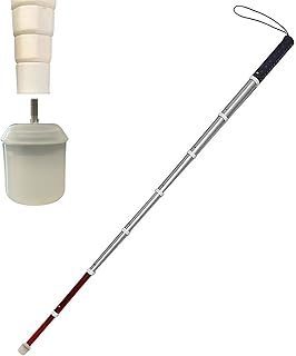 Titanium Alloy Telescopic Blind Cane - Telescopic Reflective Blind Cane for Vision Impaired and Blind People, with Screw-in Marshmallow Cane Tip(A,125cm/49.2in)