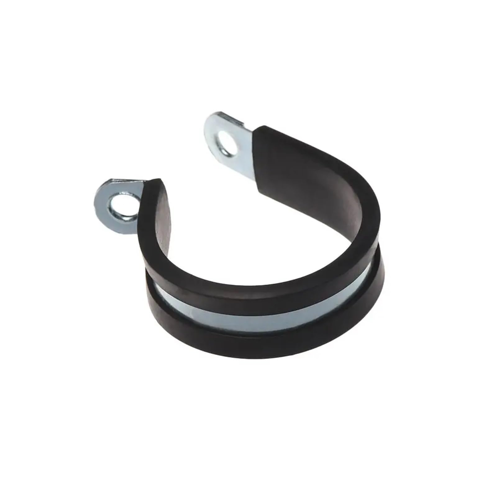 Zestaw 10 opasek zaciskowych P z gumową powłoką do kabli i węży, metalowych elementów mocujących, złączek elektrycznych (40 mm)
