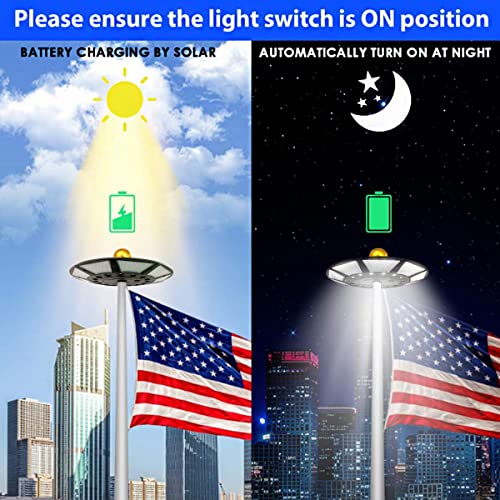Etzeaxus ET-899-BLACK Flag Pole Light Solar Powered, Solar Flag Pole Light 266 Leds, 4200Lm Brightest Flagpole Light,100% Flag Coverage thumb #1