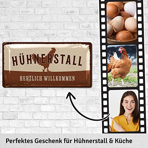 Blechschild HÜHNERSTALL Schild - Hühner Schild - Hühner Deko Geschenk als Hühnerstall Zubehör und retro Wanddeko… – Bild 3