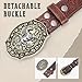 SANSTHS Cowboy Belts for Men Women Western Buckle Belt Cowboy Cowgirl Embossed Leather Belt for Jeans Christmas Gifts Belt