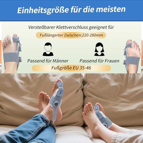 Hallux Valgus Korrektur Fixierplatte, Hallux Valgus Schiene, Hallux Valgus Ballen Zehen Korrektor mit 4 Verschiedenen Befestigungswinkeln, Hallux Valgus Korrektur Set für Damen und Herren