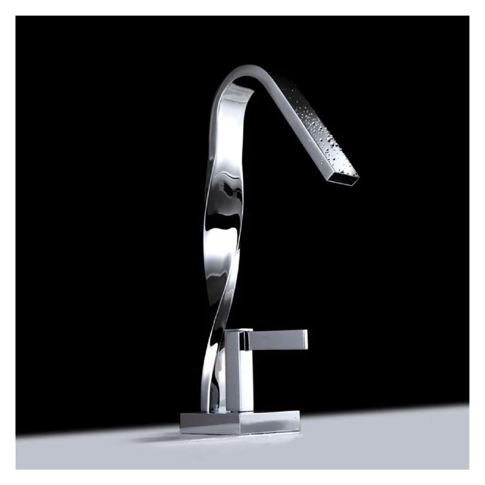 Rubinetto for lavabo da bagno in oro spazzolato, maniglia singola, miscelatore monoforo, rubinetto for lavabo con rubinetto caldo e freddo montato su piano (Size : Chrome)