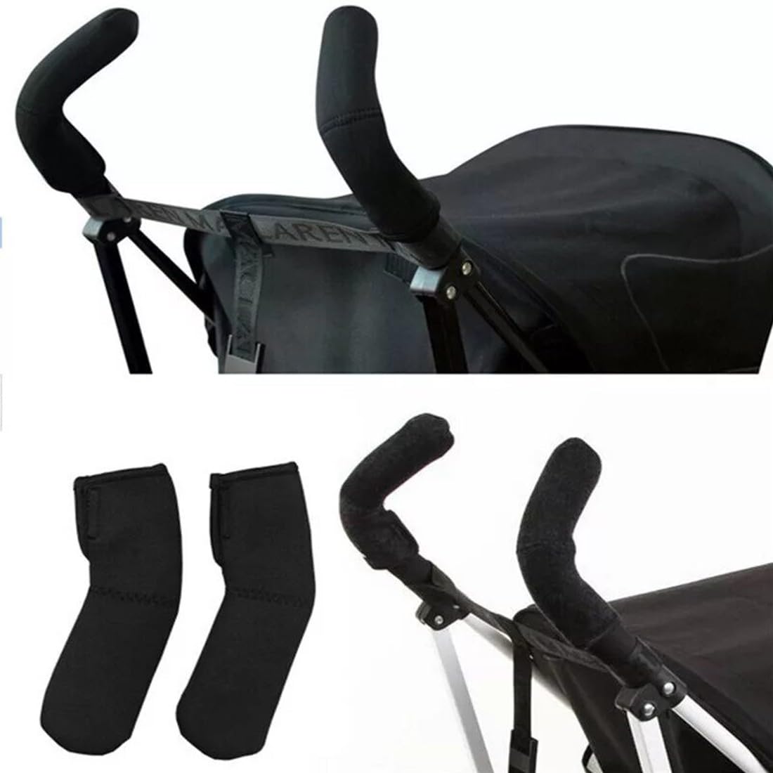 1 paia copri maniglie per passeggino copri braccioli universali con rivestimento in pelle artificiale nera per accessori per passeggini fantastici