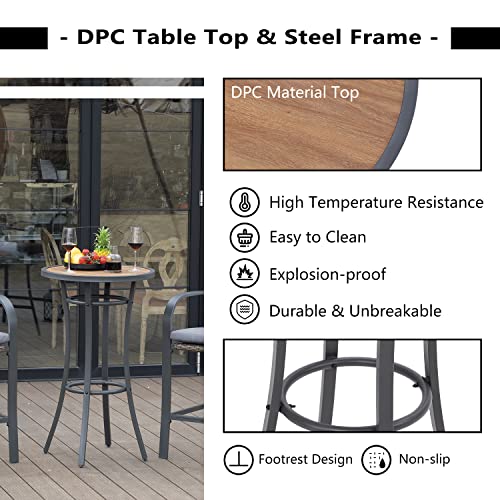 Outdoor Bar Table, Patio Bar Table Outdoor Metal Bar Height Bistro