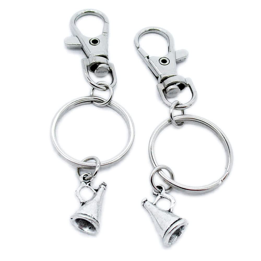 100 Pieces Keyring Keychain Wholesale Suppliers Jewelry Lobster Clasps RM7W4H Horn Loudspeaker Trumpet Speaker