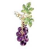 Poids: 17g HXSCOO Perles De Verre Broches De Raisin for Les Femmes Rhinesone Violet Raisin Fruits Casual Bureau Broche Pins Cadeaux