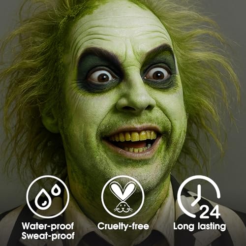 Image of BAD COLOR Ogre Green Face Paint Stick, Matte Eye Black Stick Facepaint for Witch, Zombie, Shrek, Goblin & Monster Looks - Halloween SFX Cosplay Face & Body Paint for Adults