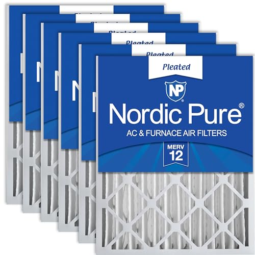 Image of Nordic Pure 16x25x4 Pleated MERV 12 Air Filters 6 Pack | Actual Size: 15 1 /2 x 24 1 /2 x 3 5 /8 Made in USA, Advanced HVAC Filtration, Mid-Sized Airborne Particles, Pet Dander & Smoke