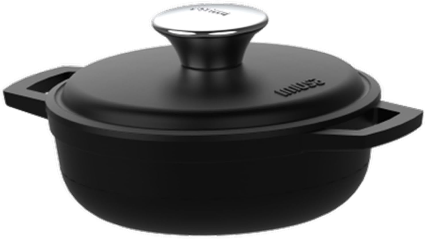 IMUSA Traditional Colombian Mini Nonstick Caldero (Dutch Oven) for Cooking and Serving, 0.7 Quart, Silver,Black