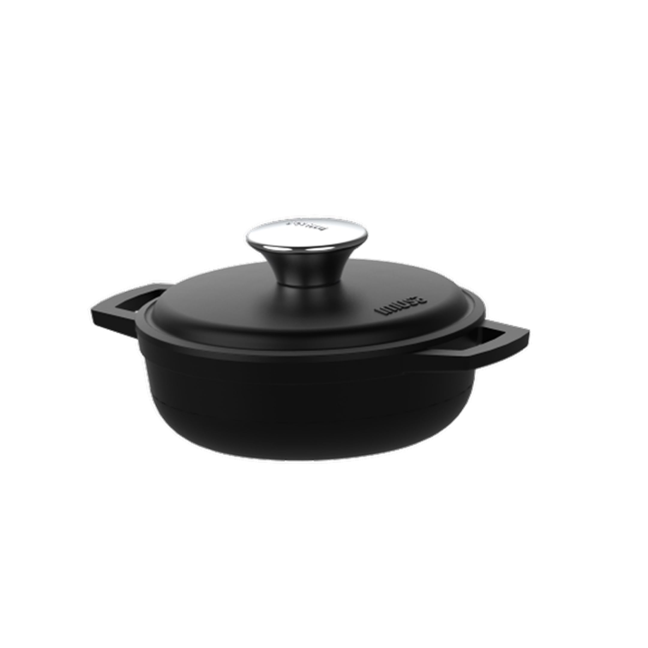 IMUSA Traditional Colombian Mini Nonstick Caldero (Dutch Oven) for Cooking and Serving, 0.7 Quart, Silver,Black