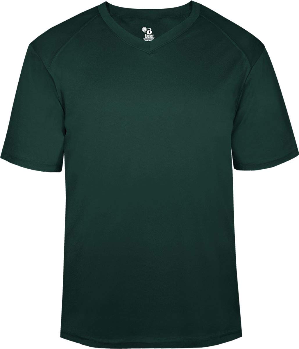 Badger Sports B-Core V-Neck Tee Forest Green Large