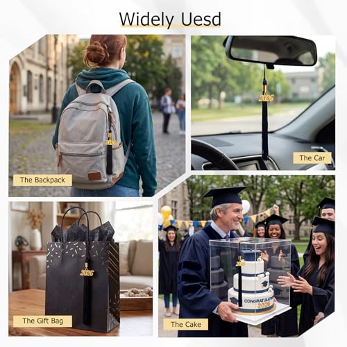 Image of GraduationMall Single&Multiple Color Graduation Tassel with 2026 Year Charm 9 inch