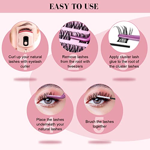 192 Pcs Lash Clusters 2 Styles Mixed Cluster Lashes Diy Eyelash Extensions Eyelash Cluster Extension Diy Individual Lashes Super Thin Band Soft And Easy To Wear (Flawless+Fabulous,D-Mix) #TOP4
