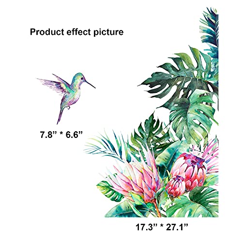 Vinilo Decorativo Hoja Tropical con Pájaro en Rollo miniatura 2