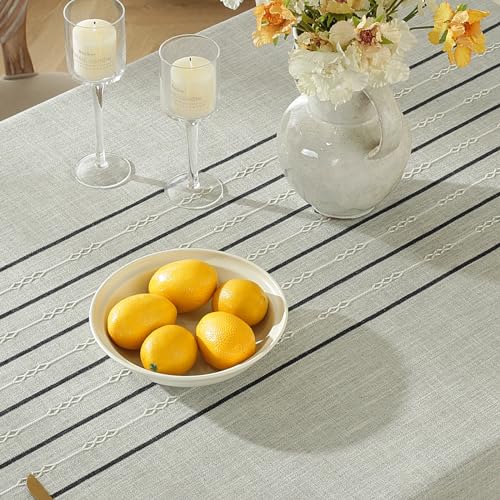 Table-Cloth-Rectangle-Table-Rustic-Tablecloth-55-x-86-Inch-Cotton-Linen-Waterproof-Tablecloth-Wrinkle-Free-Farmhouse-Dining-Table-Cover-Cloth-Tablecloths-with-Tassels-for-Kitchen-Dining-6-8-Seats Table Cloth Rectangle Table Rustic Tablecloth 55 x 86 Inch Cotton Linen Waterproof Tablecloth Wrinkle Free Farmhouse Dining Table Cover Cloth Tablecloths with Tassels for Kitchen Dining 6 8 Seats