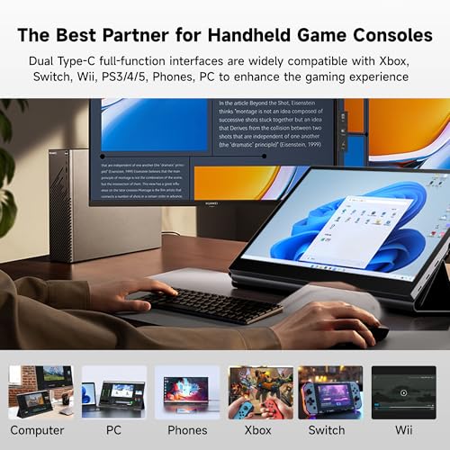 Image of 15.6 inch Portable Monitor 4K OLED Touchscreen, 100% Adobe RGB 10-Bit Color, USB-C External Display for Laptop, PC, Mac, Phone, Gaming, with Smart Cover & Stand