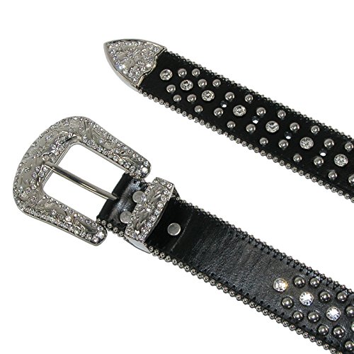 CTM Women's Fleur de Lis Studded Rhinestone Belt4